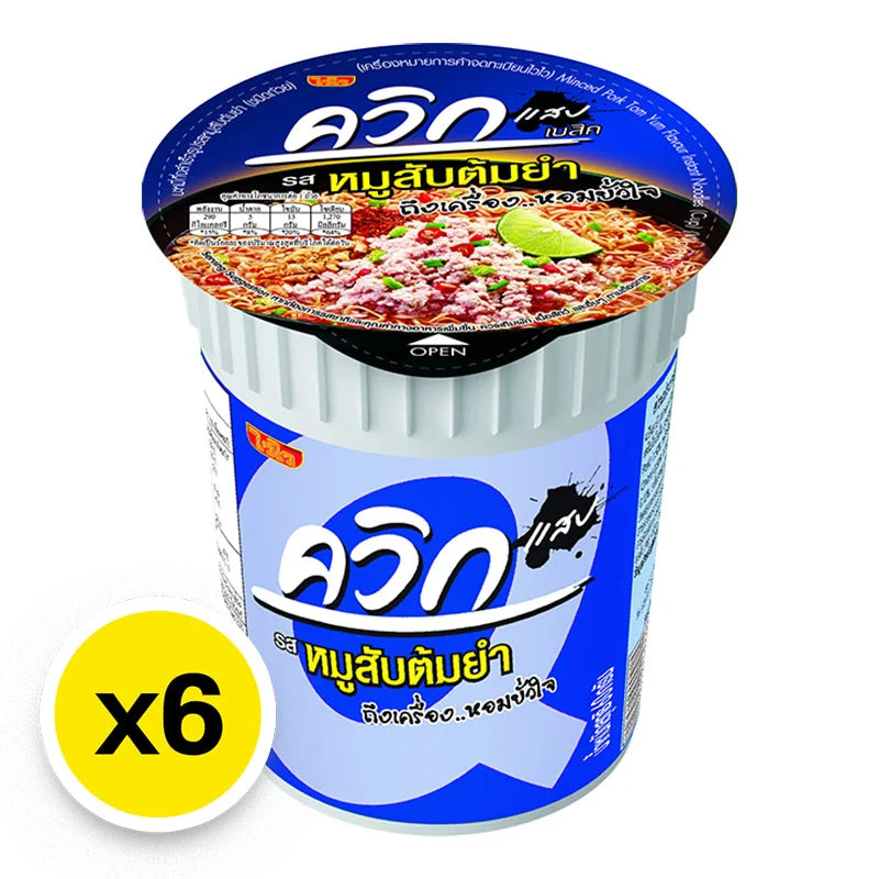Quick Cup Instant Noodle Minced Pork Tom Yum 60g x6