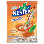 A glass of Nestea Milk Tea with creamy texture and tea color, served in a clear glass showing the beverage inside.