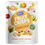 Shary Crisps Mixed Fruit confectionery snacks with colorful fruit-flavored crisps in a clear bag.