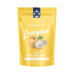 Thong Poon dried longan in a 100g package, showcasing the dried fruit with a light brown color and slightly wrinkled texture.