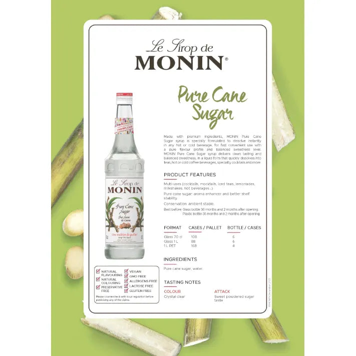 Monin Pure Sugar Cane Syrup 700ml