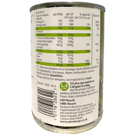 Sainsbury's Chickpeas In Water