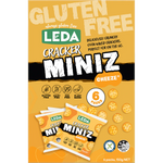 Leda Cracker Miniz Cheeze confectionery snacks showing crispy crackers with cheese flavor in a colorful package.