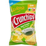 Lorenz Crunchips Sour Cream confectionery snack bag with crispy chips featuring sour cream flavor.