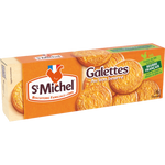 St Michel Thin Butter Cookie, Confectionery Snack, showing a close-up of crisp, golden-brown butter cookies stacked together.