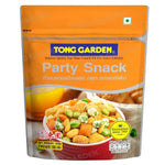 Tong Garden Party Snack confectionery snacks in colorful packaging, featuring a variety of crispy, sweet, and savory treats.