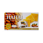 Haitai Cracker Almond flavored snack in 133g package, dry grocery snack confectionery with crunchy almond flavor.