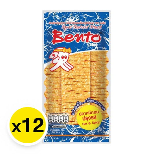 Bento Squid Seafood Snack Hot & Spicy 4g x12