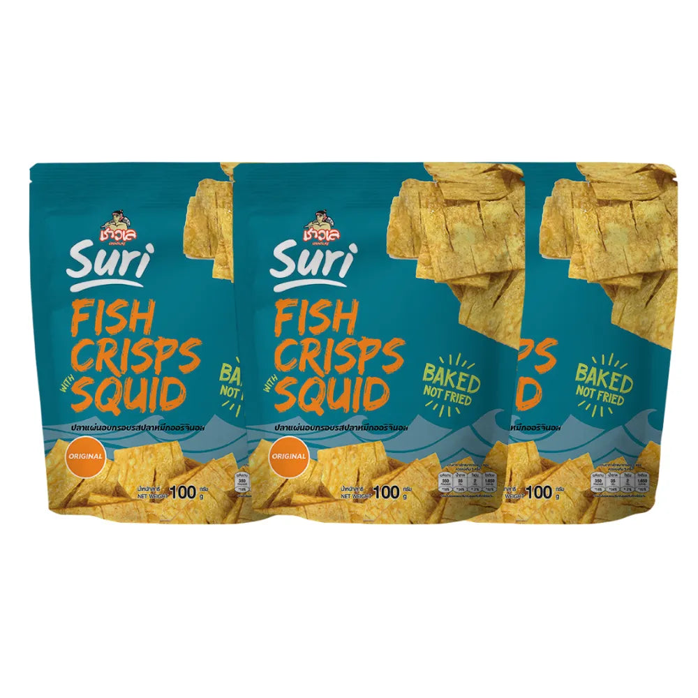 CHAOLAY Fish Crisps With Squid (original) 100g x3