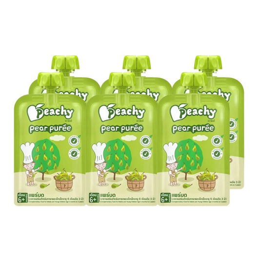 PEACHY Vegetable and Fruit Flavor Snack Pack with 6 bags, ideal for healthy snacking, showing colorful snack packaging.