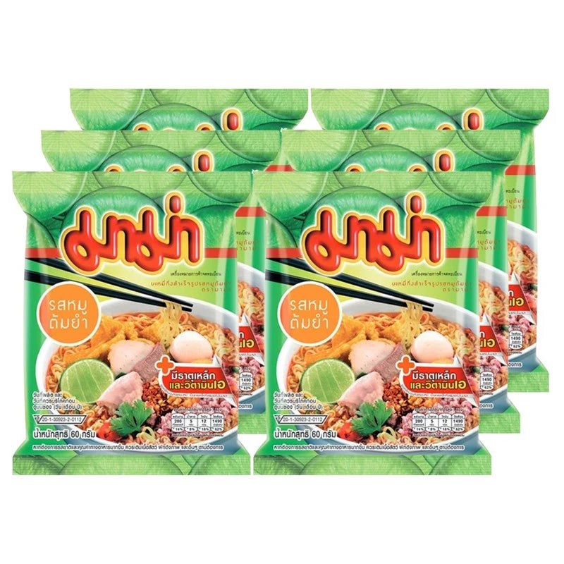 MAMA Tom Yum Pork Flavored Noodles Pack Of 6 Packets