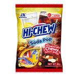 Morinaga Hi Chew Soda Pop flavored confectionery snack with colorful packaging and chewy texture.
