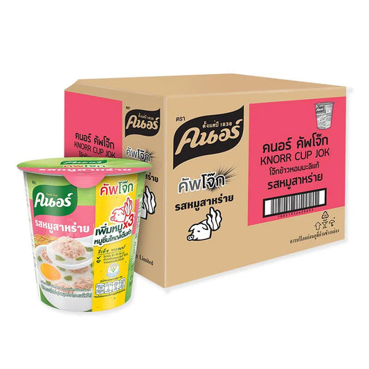 KNORR Cup Jok Instant Porridge Pork Seaweed Cups X 6 Packs 35g x6