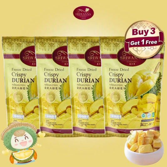Sriwanna Freeze Dried Crispy Durian Buy 3 Get 1 Free 30g