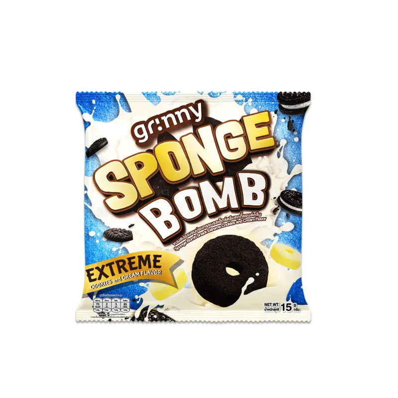 Grinny Sponge Bomb Snack Extreme Cookies And Cream Flavor 15g x12