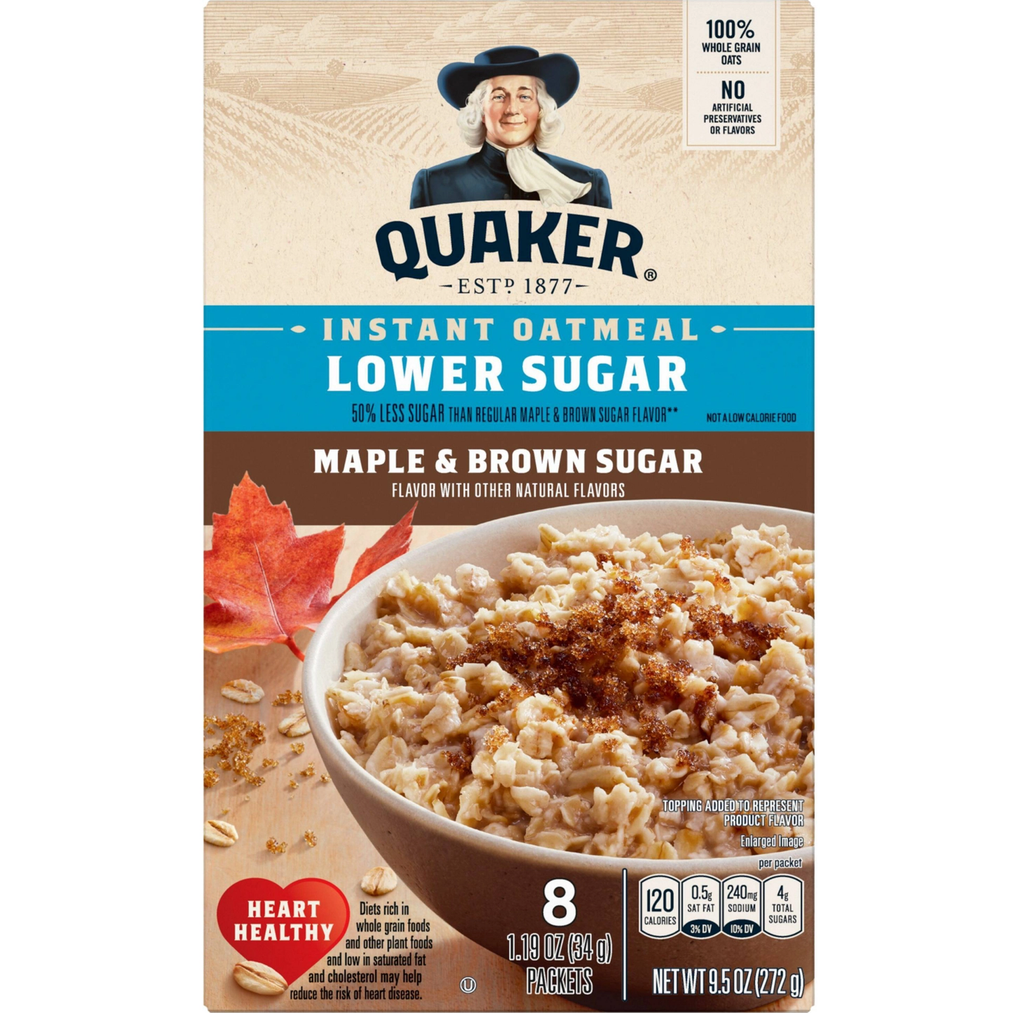 Quaker Instant Oatmeal, Maple & Brown Sugar Low Sugar
