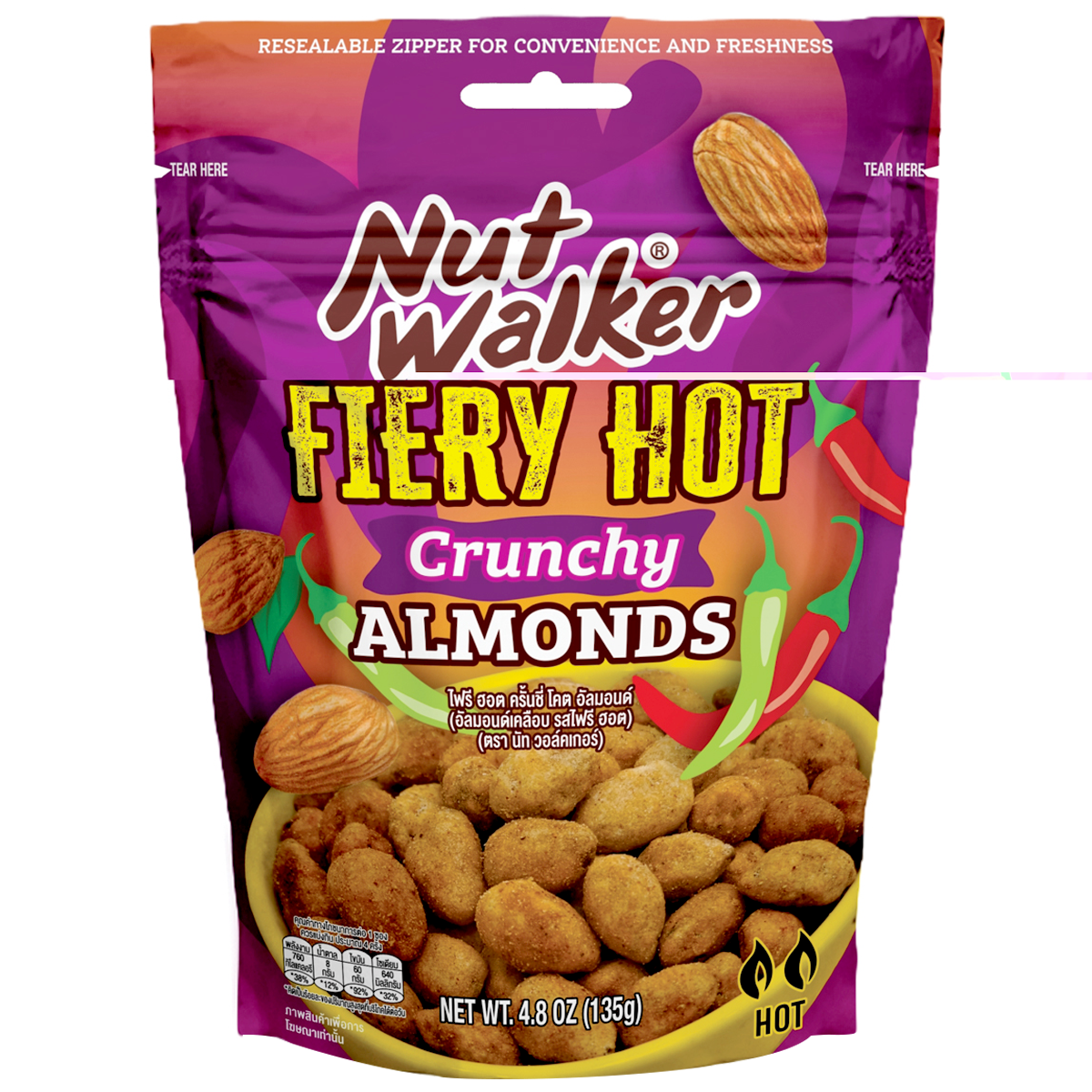 Nut Walker Fiery Hot Crunchy Coated Almonds