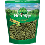 Heritage Pumpkin with Shell confectionery snack, showing a crunchy pumpkin-shaped treat with a textured shell and vibrant orange color.