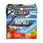 Jar of Cirio Pasta Sauce from the dry grocery section, featuring rich tomato sauce with herbs and seasoning in a glass jar.