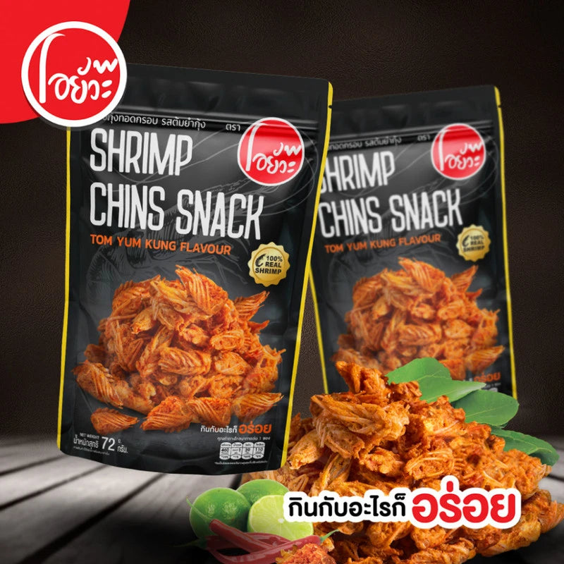 O-yua Crispy Fried Shrimp Chin Tom Yum Kung Flavor Snack 72g