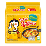 Samyang Hot Chicken Ramen with cheese flavor, spicy Korean instant noodles in a bright package.