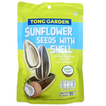 Tong Garden sunflower seeds with shell, coconut flavor, a crunchy confectionery snack in a natural, shelled seed form.