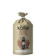 Kallo Protein Lentil Cake, a healthy confectionery snack with crunchy lentil layers and natural ingredients.