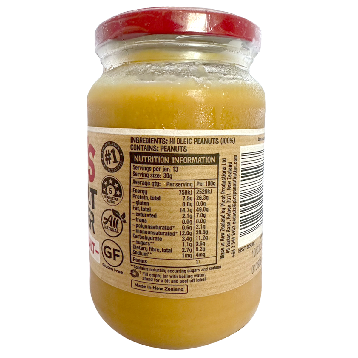 Pics Peanut Butter Smooth No Salt