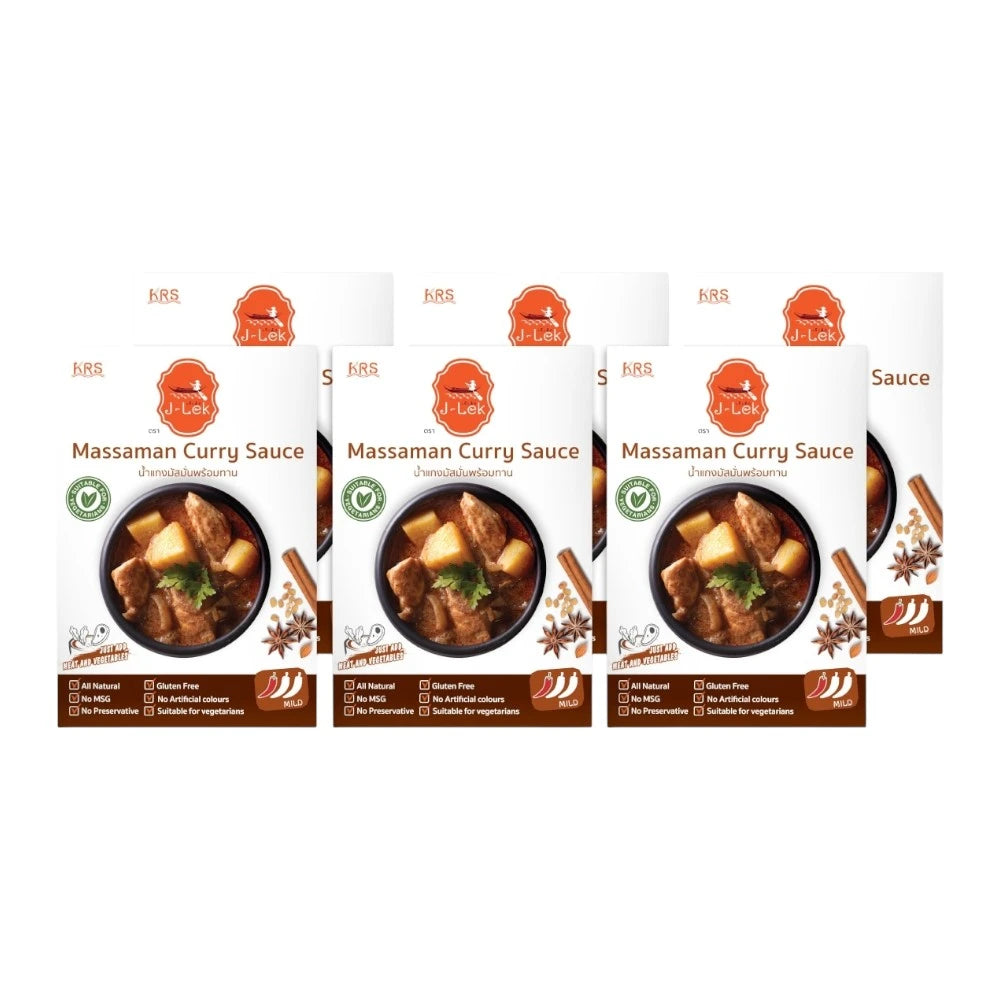 J-LEK Jae Lek Ready-to-eat Massaman Curry Paste Pack Of 6