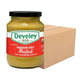 DEVELEY Medium Hot Mustard 350g bottle, pack of 12, with yellow mustard sauce and label visible in the image