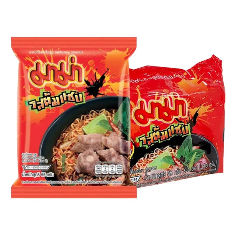 MAMA Noodles Spicy Soup Flavor Pack Of 6 Packets