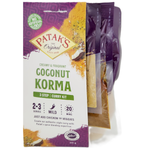 Jar of Patak's Korma Curry Paste with label showing creamy, spice-filled Indian curry flavor for cooking delicious dishes.