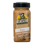 United Ginger Powder in a container, highlighting fresh, ground ginger spice for cooking and baking.