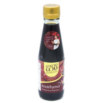 Madametuang Premium Seasoning Sauce bottle, a grocery product with a black and gold label, shown in a close-up image.
