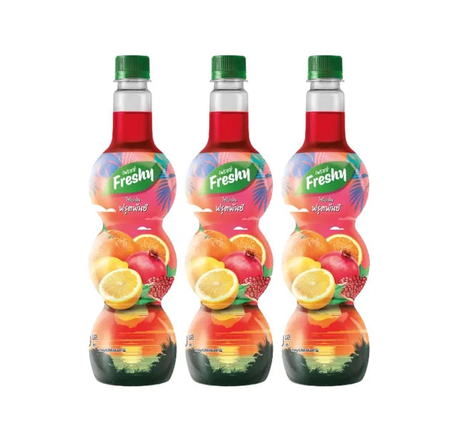 FRESHY Syrup Fruit Punch Flavoured Syrup 710ml x3