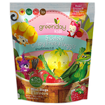 Greenday Crispy Fruit & Veg confectionery snacks in five colorful fruit and vegetable shapes, healthy and fun snack option