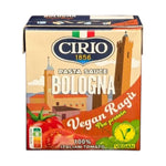 Jar of Cirio Pasta Sauce in a glass container with a label, ready for cooking or serving in a kitchen setting.