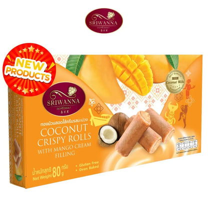 Sriwanna Coconut Crispy Rolls With Mango Cream Filling 80g