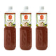 Three bottles of J-LEK Chicken Rice Dipping Sauce, 560g each, shown with the sauce's label and packaging.