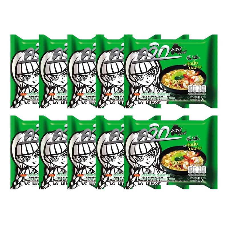WAIWAI Quick Instant Noodles Steamed Shrimp With Lime Flavor 10