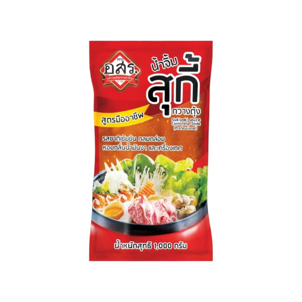 Aor Sor Ror Suki dipping sauce in a 1000g jar, rich Cantonese sesame flavor, aromatic and suitable for Suki dishes.