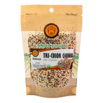 Colorful Baboo Tri-Color Quinoa snack package with a transparent window showing the vibrant, healthy confectionery snacks inside