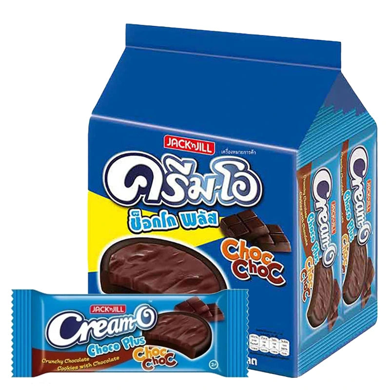Cream-O Choco Plus 12g chocolate snack pack, 24 pieces, featuring creamy chocolate filling in individual wrappers.