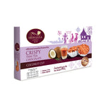 Sriwanna Crispy Thai tea chocolate coconut snack in a 90g cup, featuring a crispy treat with Thai tea, chocolate, and coconut flavors.