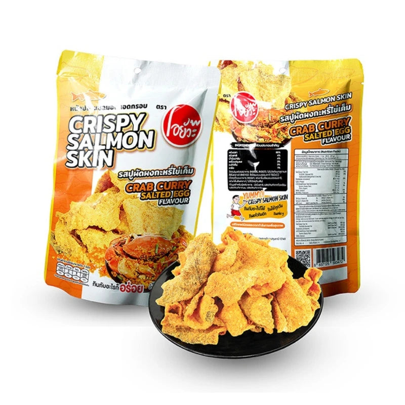 O-yua Fish Skin Crispy Fried Salmon Crab Curry Salted Egg 20g