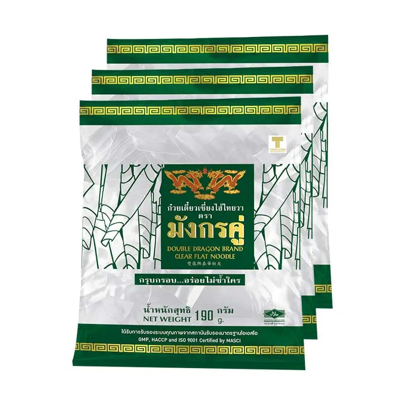 DOUBLE DRAGON Clear Flat Noodle 190g x3