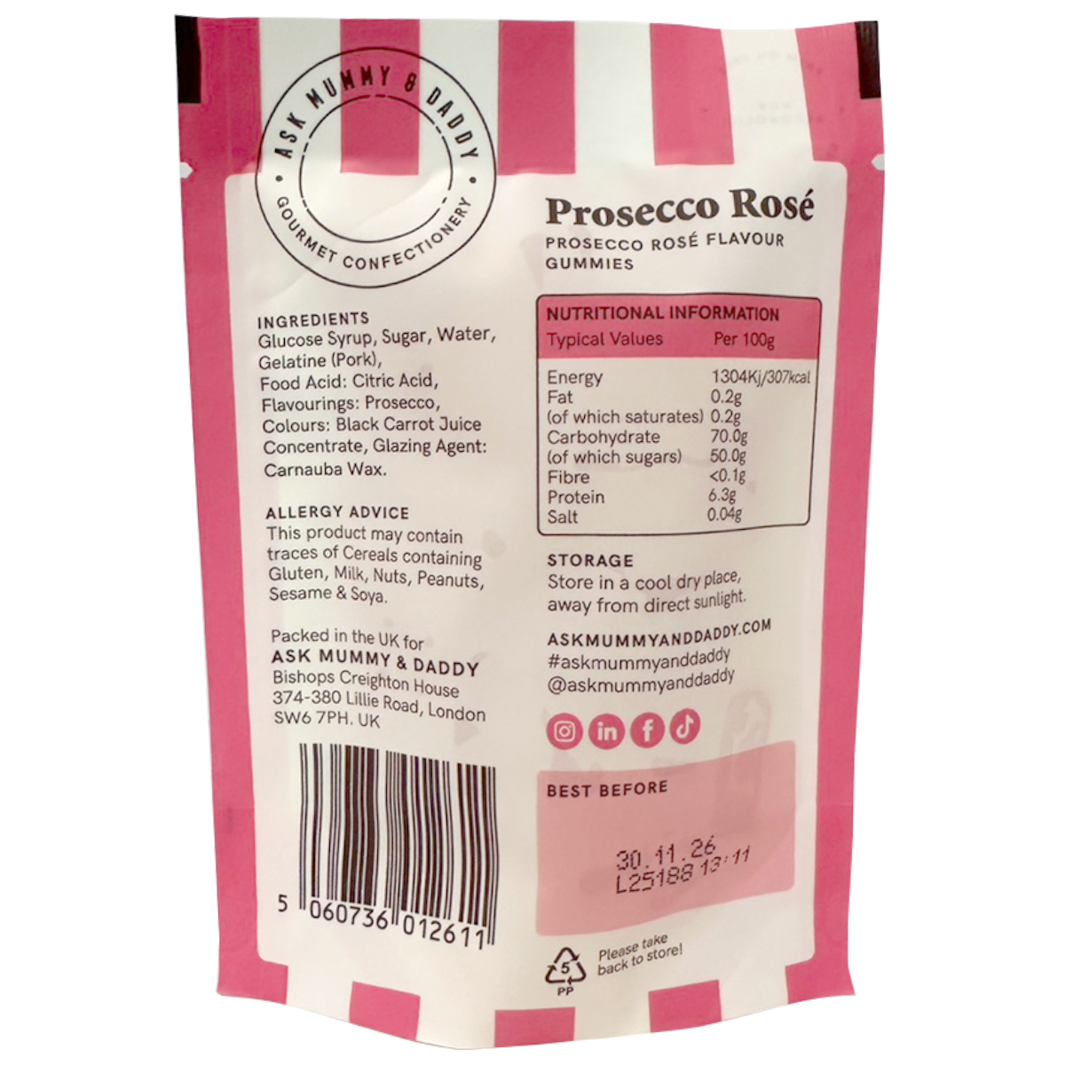 Ask Mummy & Daddy Prosecco Rose Gummies