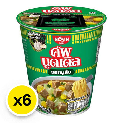 Nissin Cup Instant Noodle Minced Pork Flavour 77g x6