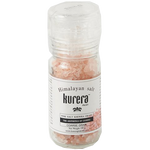 Kurera Himalayan Salt Coarse Grain in a clear container, showing pink coarse salt crystals used for cooking and seasoning.