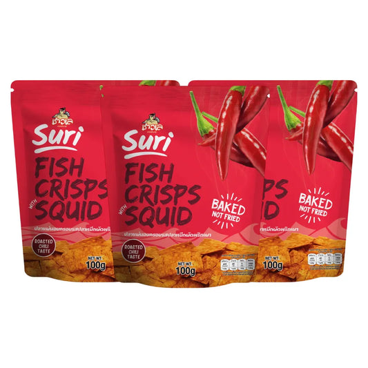 CHAOLAY Fish Crisps With Squid (roasted Chili) 100g x3